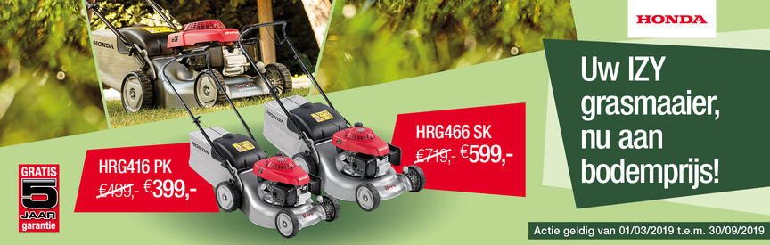 Promo Honda loopmaaiers izy 2019